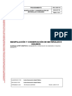 PRA-CNSP-014 Ed02 Manipulación y Conservación de Materiales e Insumos