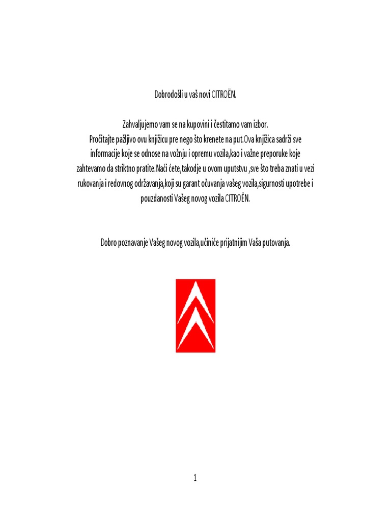 Upustvo Xsara Karavan PDF | PDF