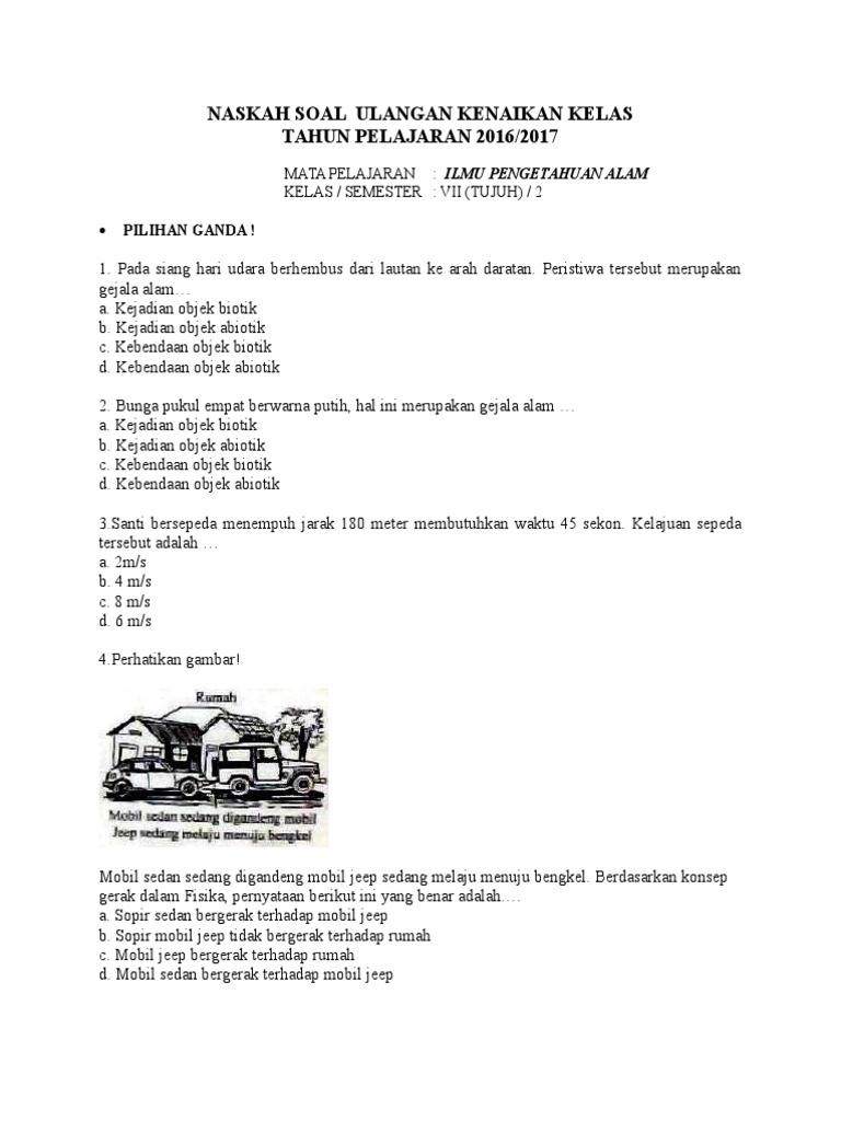 Naskah Soal Ukk Ipa 7