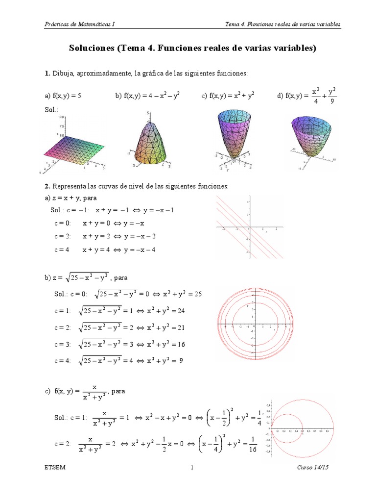 Soluciones Tema 4 Funciones Reales De Varias Variables Pdf Topologia Estructuras Matematicas