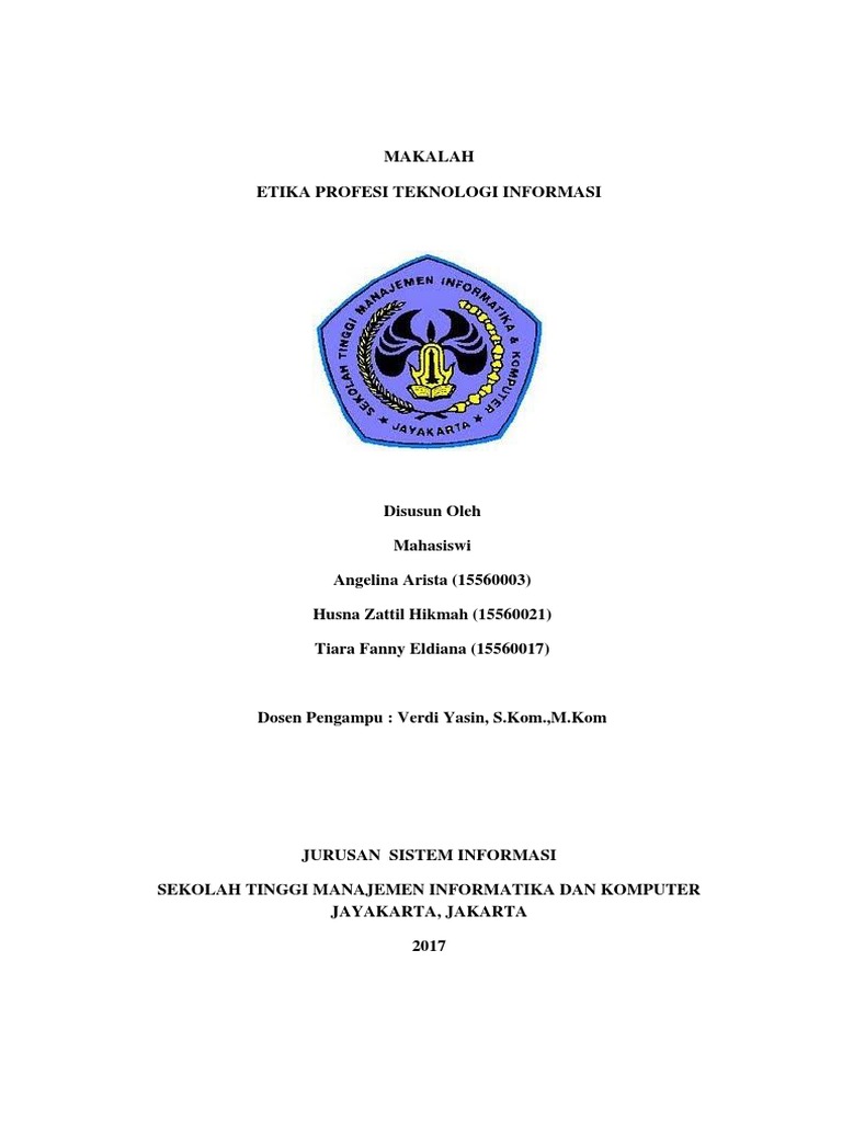 Tugas Makalah Etika Teknologi Informasi Angel Tiara Husna