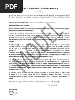 Scrisoare De Intentie Eseu Motivational Model