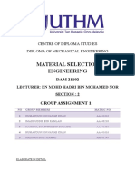 Assignment 1 Material Selection