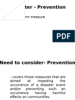 Disaster - Prevention: - Long Term Measure