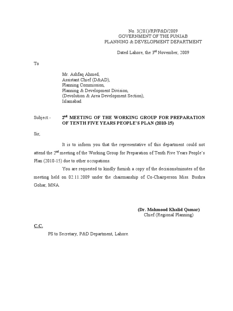 3 (201) Working Group Tenth Year Peoples | PDF | Government Of Pakistan ...