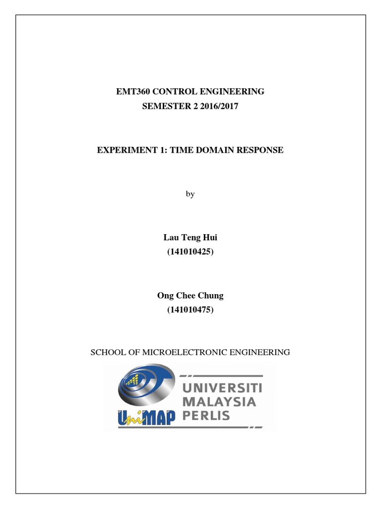 Lab 1 Report V1 PDF | PDF | Control Theory | Systems Science