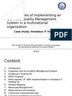 Ex Particularities of Implementing an ISO 9001 