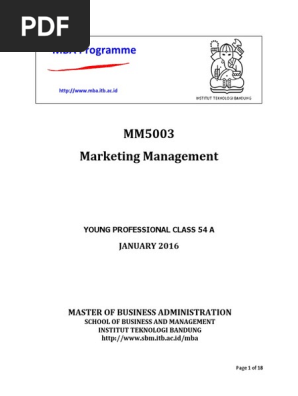 Syllabus Marketing Management Mba Itb Marketing Research Strategic Management