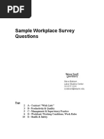 Sample Workplace Survey Questions