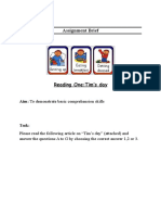 Assignment Brief - Reading Comprehension Exercises"TITLE "Assignment Brief - Counting from 1 to 100" TITLE "Assignment Brief - Reading Common Signs and Notices