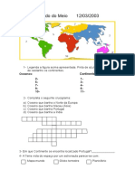 Continentes - 4º Ano