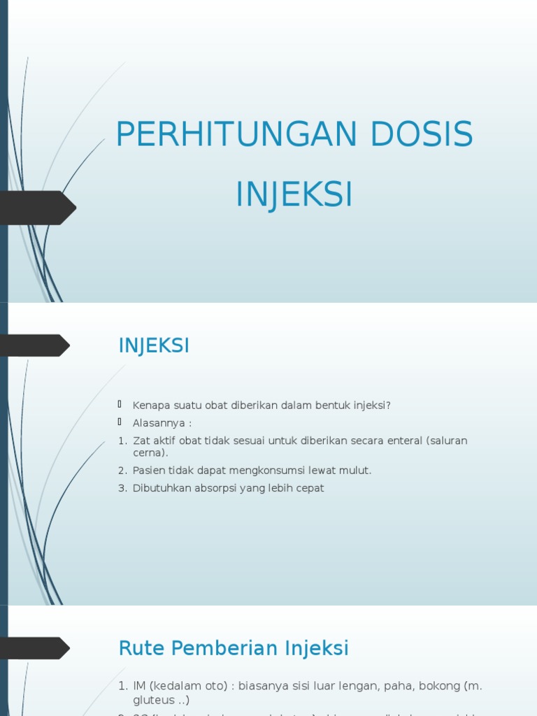 Rumus Perhitungan Dosis Injeksi | PDF