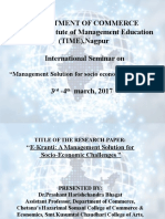 Department of Commerce Tirpude Institute of Management Education (TIME), Nagpur International Seminar On