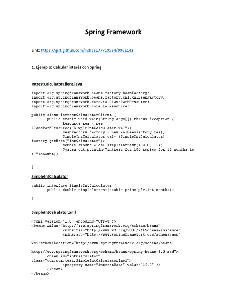 Ejercicios de Spring Framework | PDF | Método (programación de ...