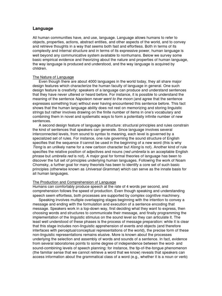 Sage Language PDF Language Acquisition Speech