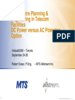 Data Centre Planning & Engineering in Telecom Facilities DC Power Versus AC Powering Option