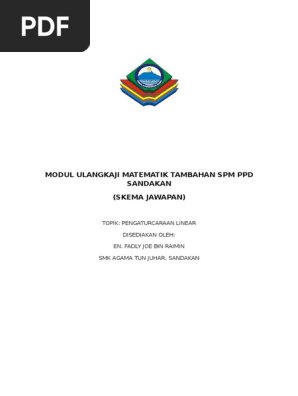 Skema Pemarkahan Pengaturcaraan Linear Smk Agama Tun Juhar Pdf Profit Accounting Applied Mathematics