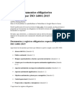 Lista de Documentos Obligatorios Requeridos Por ISO 14001