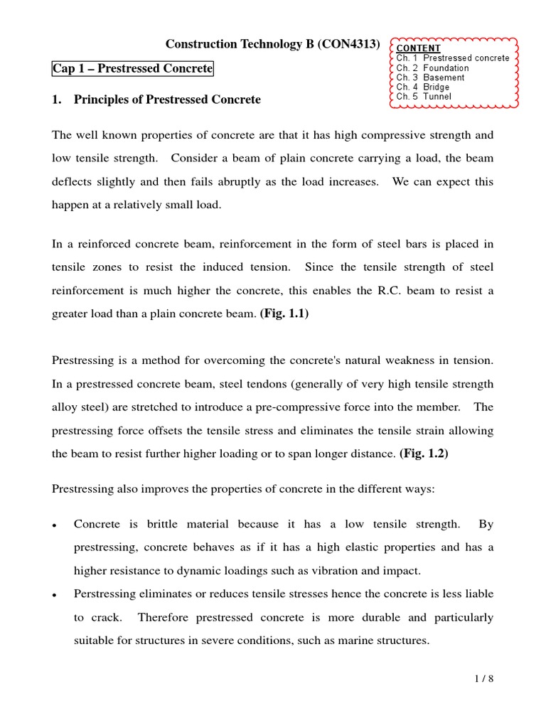 1 Prestressed Concrete | PDF | Prestressed Concrete | Beam (Structure)