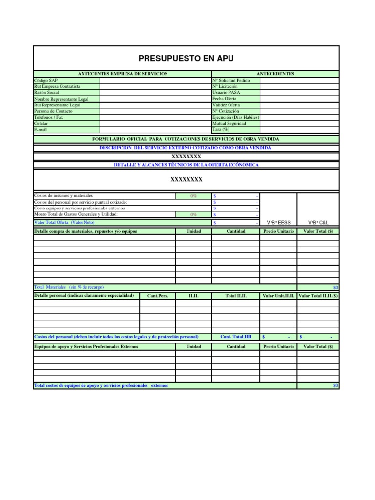 Formulario de Cotización SAP | PDF | Oferta (economía) | Ciencias ...