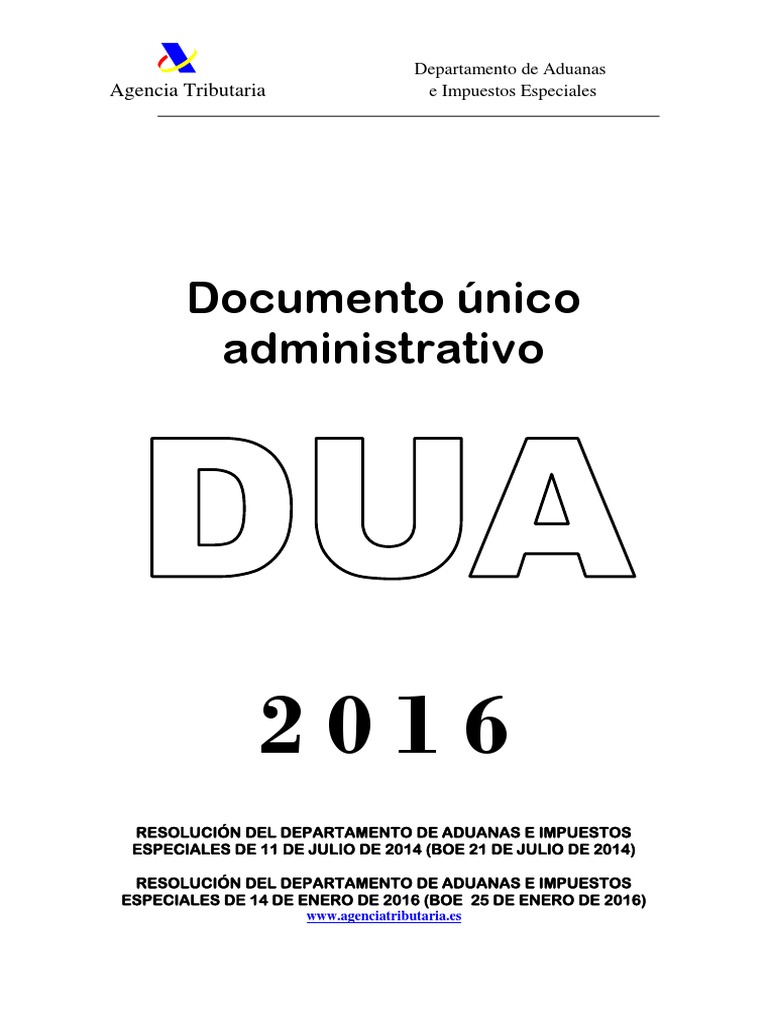Dua 2016 Pdf Pdf Aduana Unión Europea