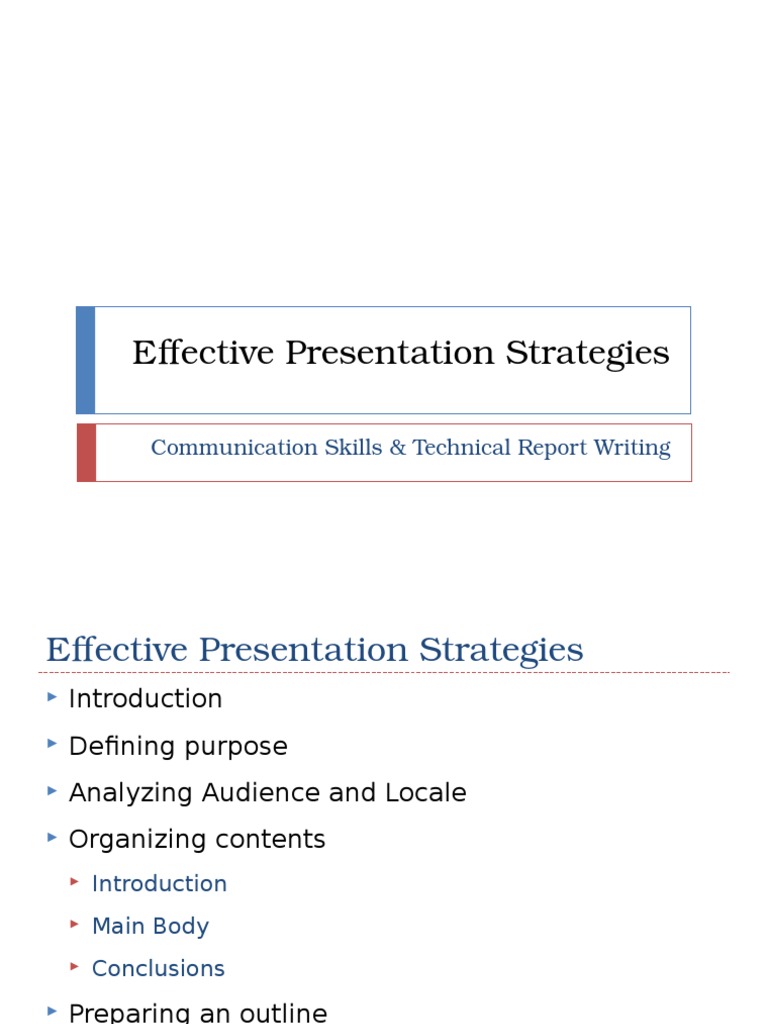 What is effective presentation strategies?