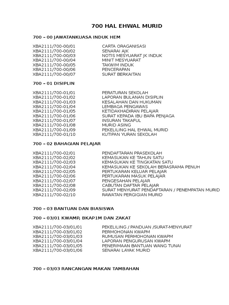 700 Hal Ehwal Murid Sistem Fail Pdf