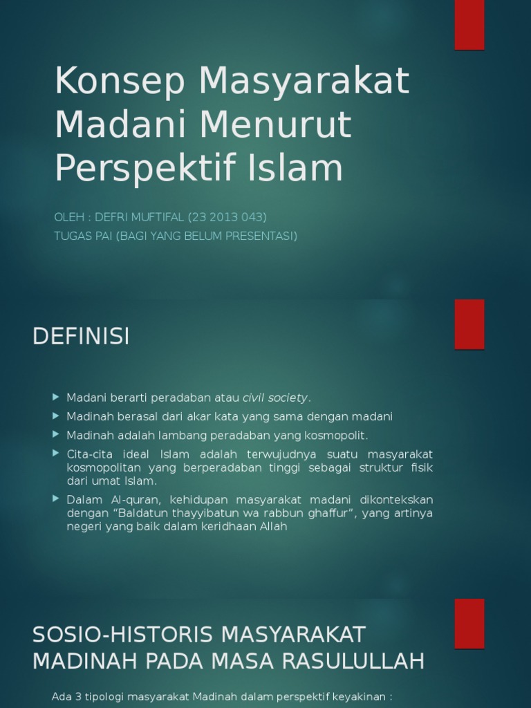 Konsep Masyarakt Madani Dalam Perspektif Islam