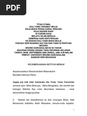 23 20 Sept 06 Rm Brunei Forum Melayu Islam Beraja 20 9 2006 Final Pdf