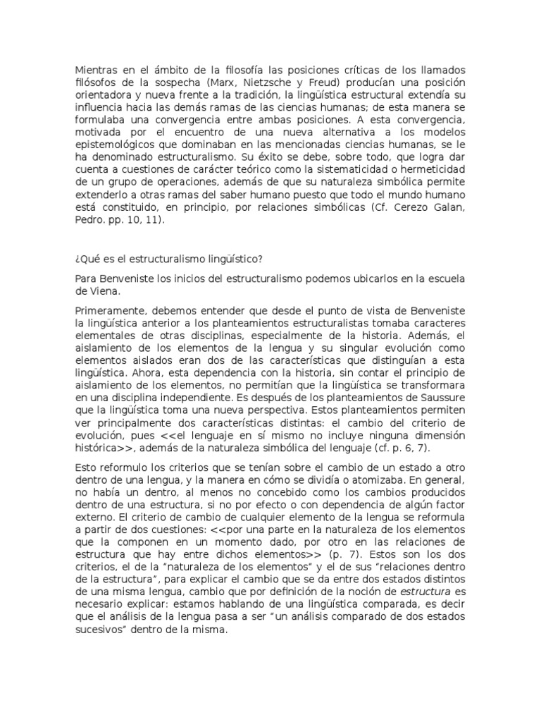 Qué Es El Estructuralismo Lingüístico PDF Lingüística Semiótica