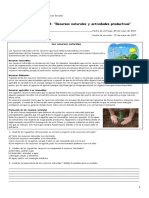 Tarea Al Hogar Nº4 Recursos Naturales y Actividades Productivas 4ºA