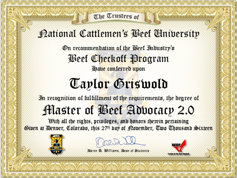 Beef Advocacy Certification | PDF