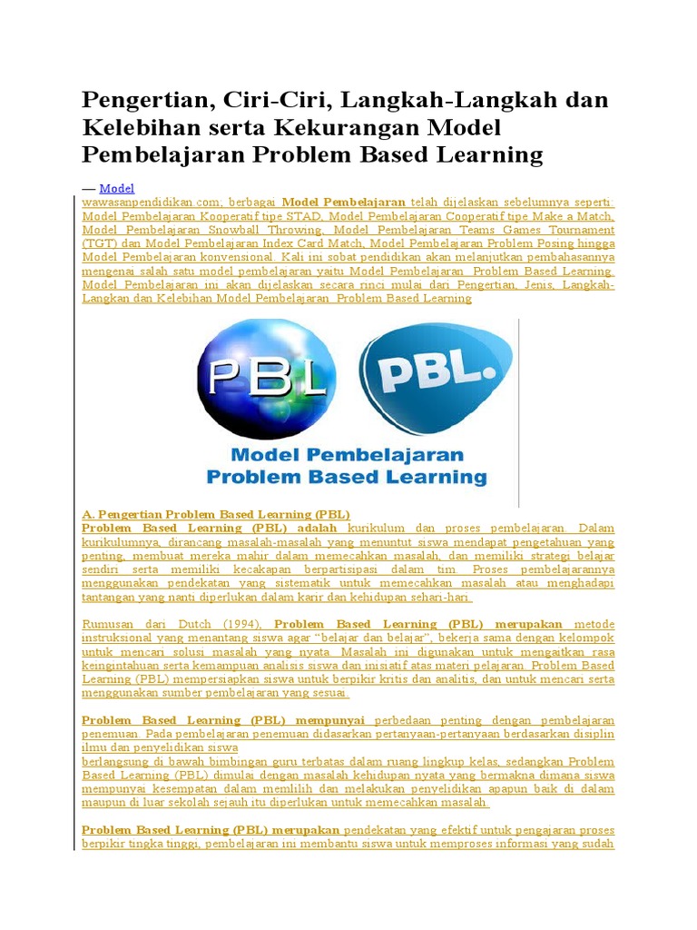 Langkah langkah pbl