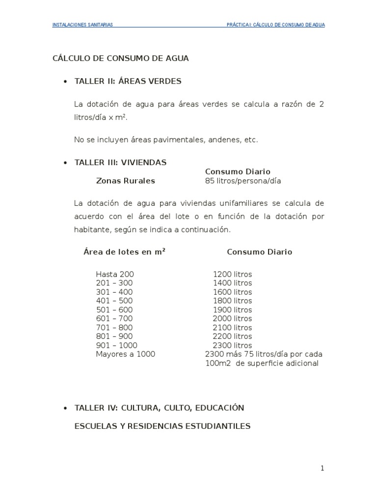 Cálculo de Dotación de Agua Potable | PDF | Industrias | Agua