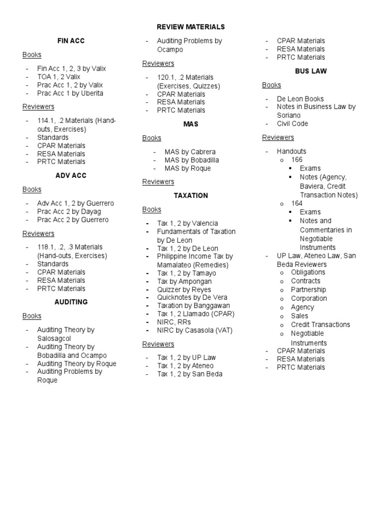 Review Materials | PDF | Taxes | Payments