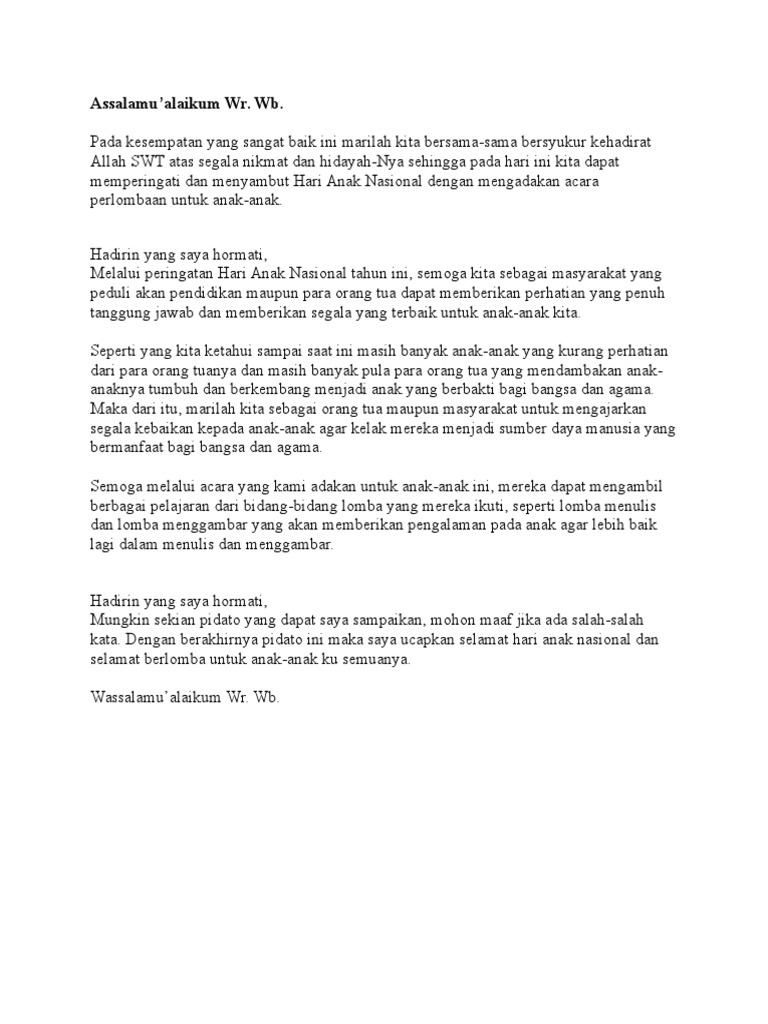 Pidato Terbaik Untuk Lomba Kumpulan Referensi Teks Pidato