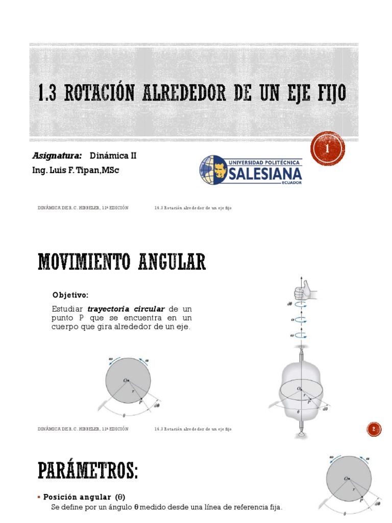 Rotación alrededor de un eje fijo | PDF | Rotación | Aceleración