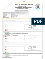 CLAT 2017 UG exam results for participant ACHINTYA KANSAL