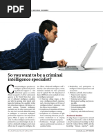 So You Want To Be A Criminal Intelligence Specialist