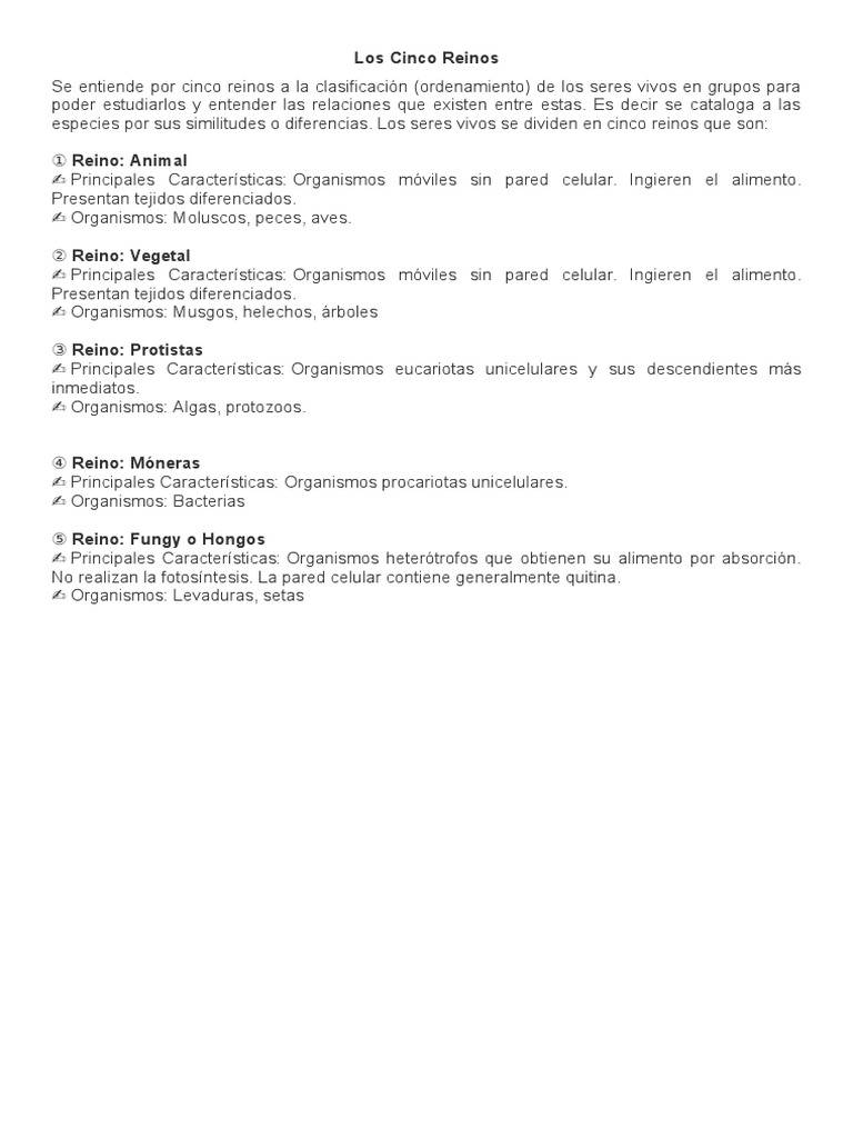 Los Cinco Reinos | PDF | Plantas | Hongo