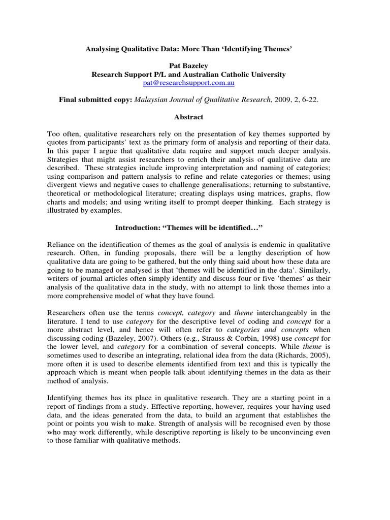 QUALITATIVE DATA ANALYSIS EXPLORING THEMES METAPHORS AND STORIES intelligence overview