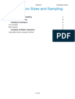 Population Sizes and Sampling