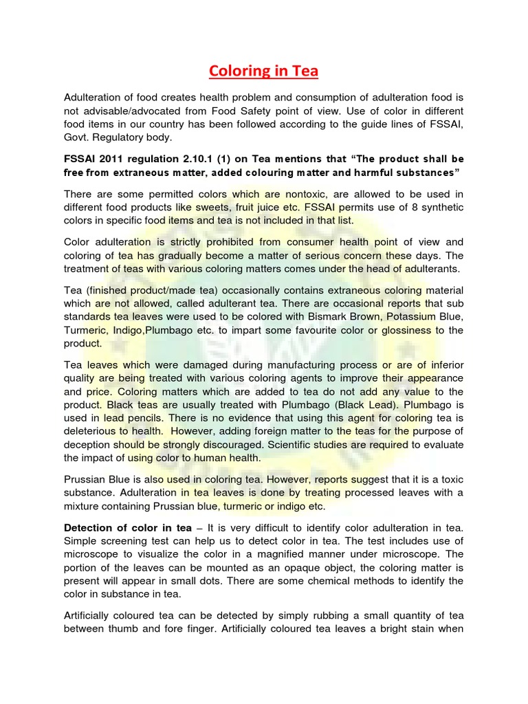 Colour in Tea | PDF | Solubility | Color