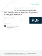 Effects of Austempering and Copper on Austempered Ductile Iron Properties