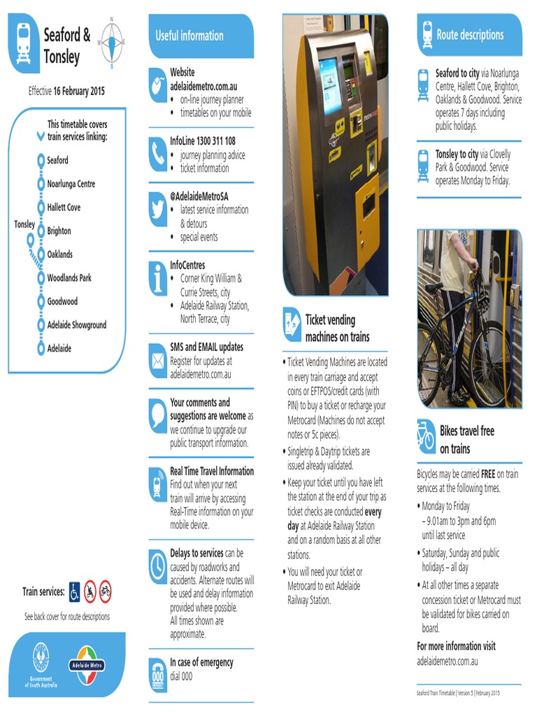 Connecting Communities A Timetable and Guide for Train Services between Seaford, Noarlunga
