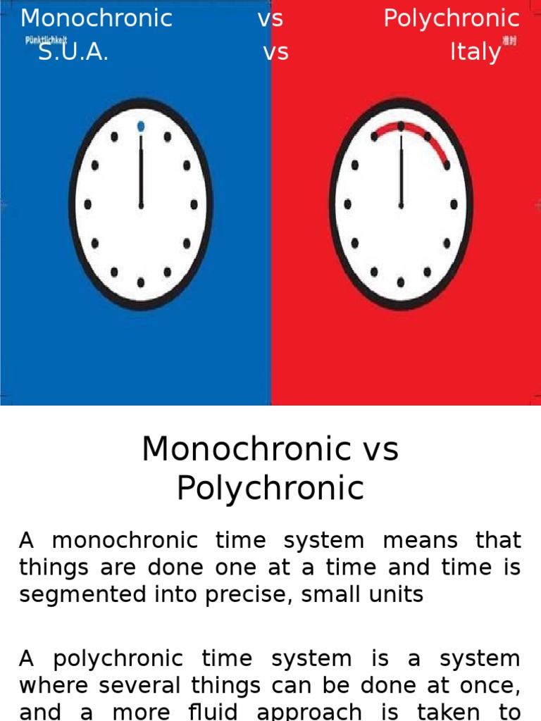 Monochronic. Monochronic and Polychronic Time Orientations. 20221013