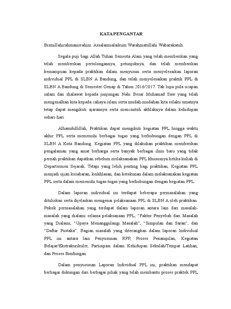 Kata Pengantar Laporan Ppl