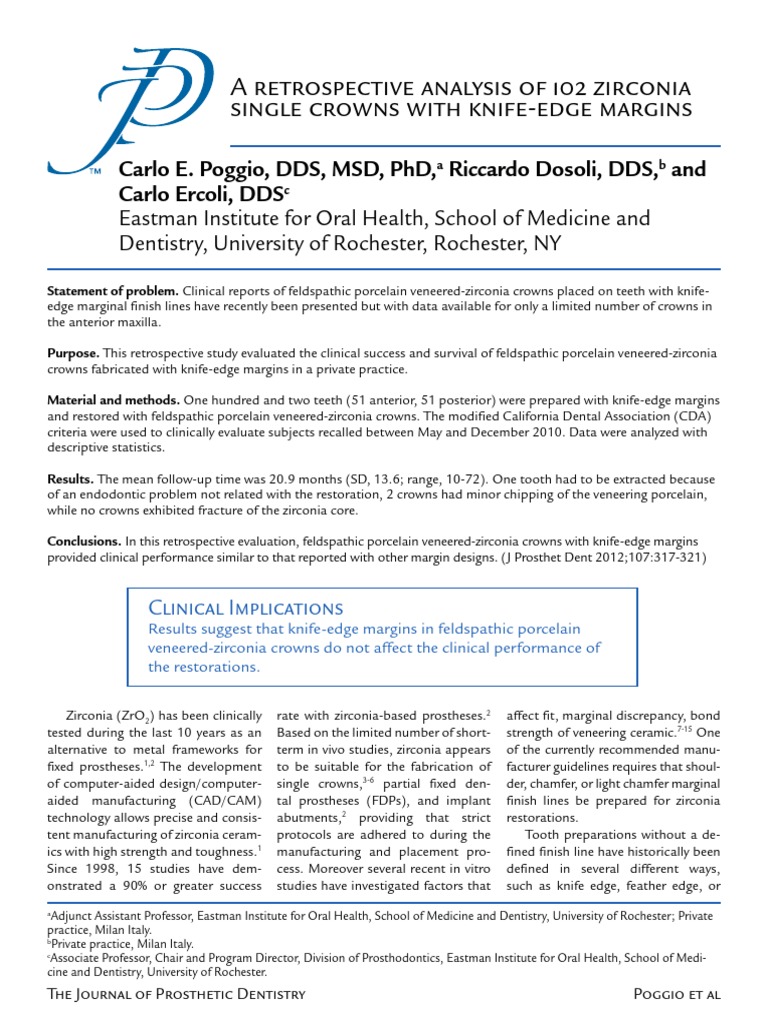 Zirconnia Knife Edge PDF PDF Mouth Dentistry