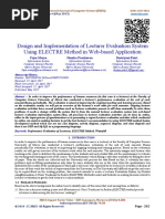 Design and Implementation of Lecturer Evaluation System Using ELECTRE Method in Web-based Application