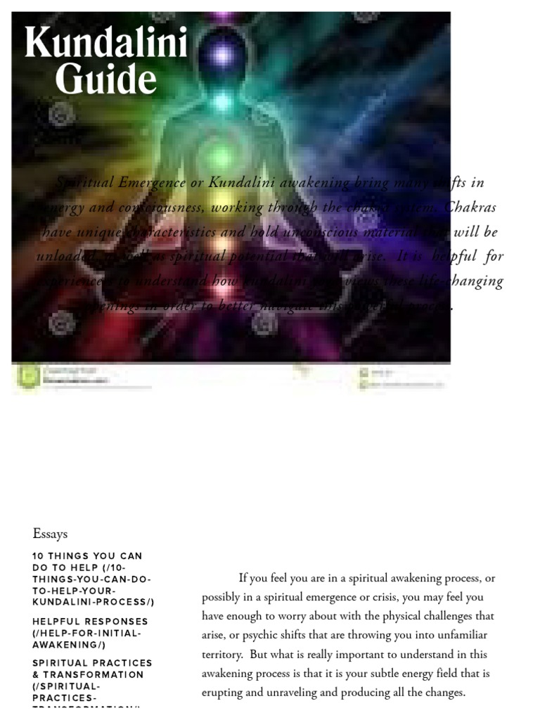 Chakra Experiences in The Awakening Process - The Kundalini Guide | PDF ...